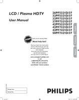 Philips 26HF5334D 26PF5321D 26PF5321D/37 TV Operating Manual